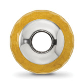 Sterling Silver Yellow Quartz Bead with Polished Finish, Earth-Inspired Design